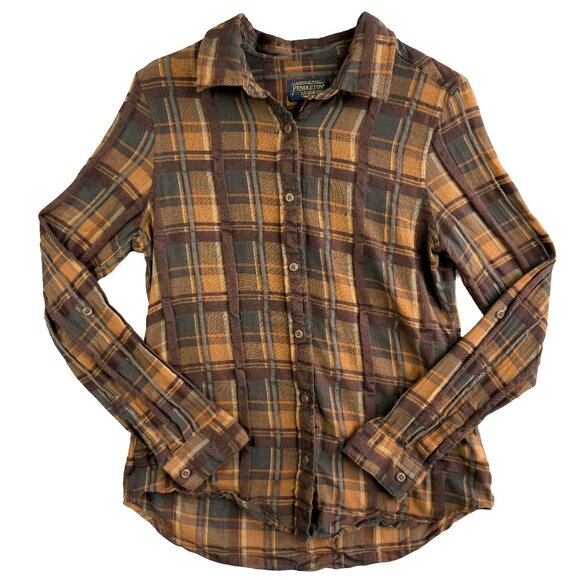 Pendleton Tops - Pendleton Women’s Autumn Plaid Button-Up Shirt – Cozy Cotton-Wool Blend, Size S